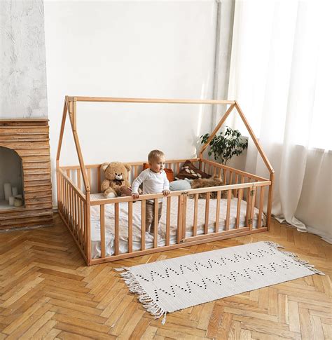 Amazon.com: BUSYWOOD Toddler Floor Bed - Bed Rail for Toddlers ...