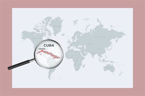 mapa de cuba en el mapa político del mundo con lupa 10410733 Vector en ...