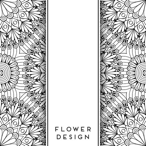 Black and white floral mandala | Free Vector