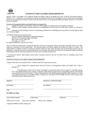 Fillable Online affidavit for cal/osha requirements - City of Chula ...
