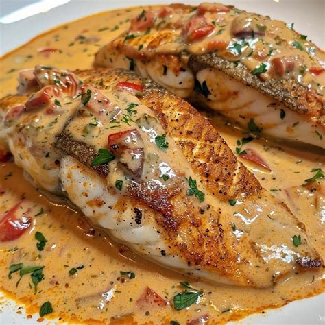 🌟 Red Snapper with Creamy Creole Sauce 🌟 Ingredients: - 4 red snapper ...