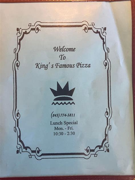 Online Menu of King's Famous Pizza Restaurant, Dillon, South Carolina ...