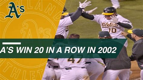 Relive the Oakland A's 20-game win streak in 2002 - YouTube