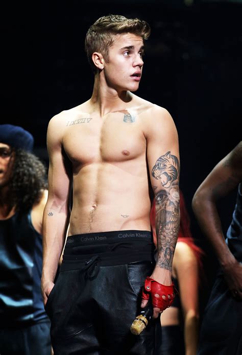Justin Bieber showed off shirtless on stage in Beijing in September ...
