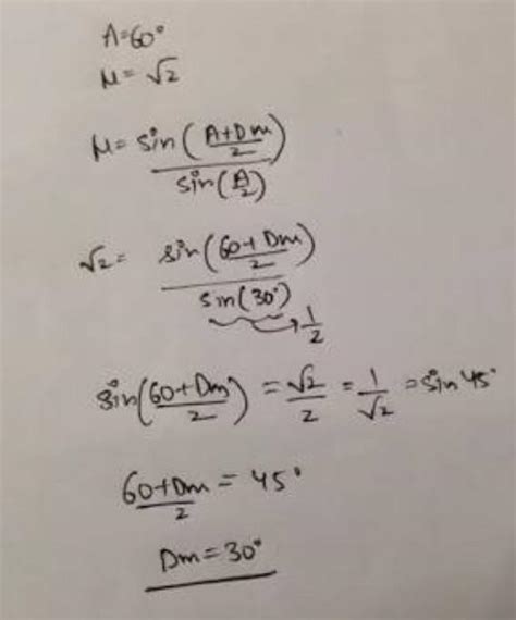 The refractive index of a prismfor a monochromatic light is v2and its ...