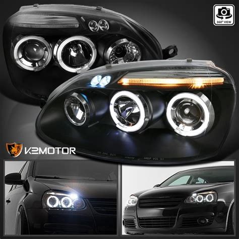 Spec-d tuning LED Halo Projector Headlights for VW Jetta MK5 Golf India ...