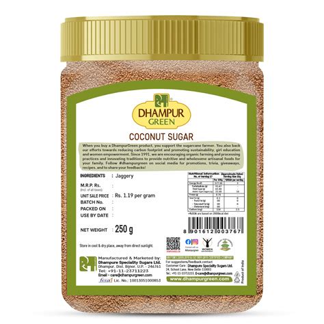 Coconut Sugar 250gm – Dhampur Green