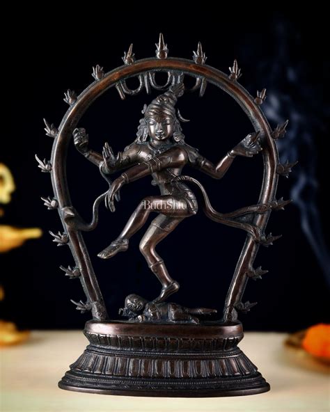 Buy Vintage Brass Nataraja Dancing Shiva Idol with Oval Arch - 12.5 ...