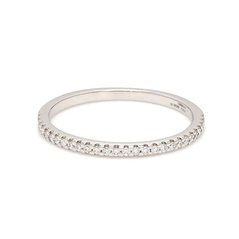 Jewelove™ Rings Thin Half Eternity Diamond Ring in Platinum JL PT 284