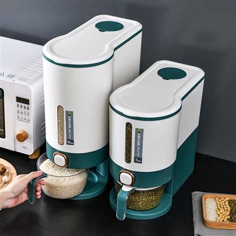 AZRAEL Plastic 5Kg Rice Dispenser, Large Sealed Grain Container Storage ...
