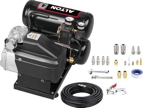 Alton AT01203-4A 4-Gallon Portable Twin Tank Oil-Lube Air Compressor ...
