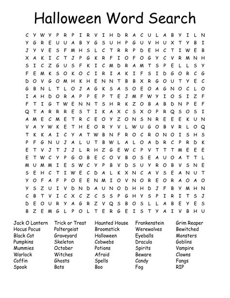 Halloween Word Search - WordMint