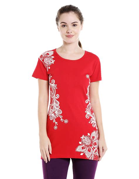 Buy Bodyactive Women Red Round Neck Tee-TS15-RED Online | Bodycare