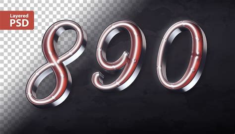 3d alphabet with shining neon shape | Premium PSD