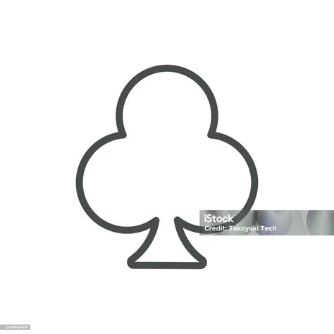 Clubs Suit Icon Thin Line Illustration Of Club Card Symbol Representing ...