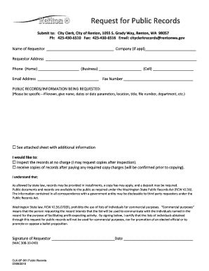 Public Records Request Form - City Of Renton - Rentonwa - Fill and Sign ...