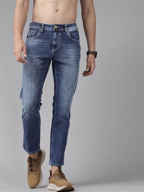 Roadster Men Navy Blue Slim Tapered Fit Light Fade Stretchable Jeans ...