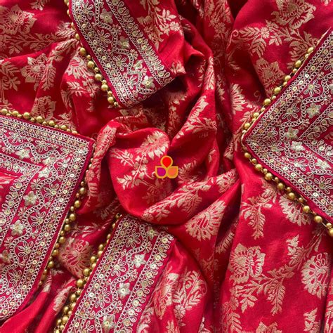 Bridal Ruhani Red Banarasi Silk Dupatta – anokherang
