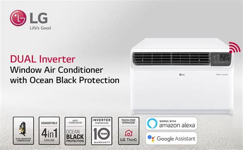 LG 1.0 Ton 5 Star DUAL Inverter Wi-Fi Window AC (Copper, Convertible 4 ...