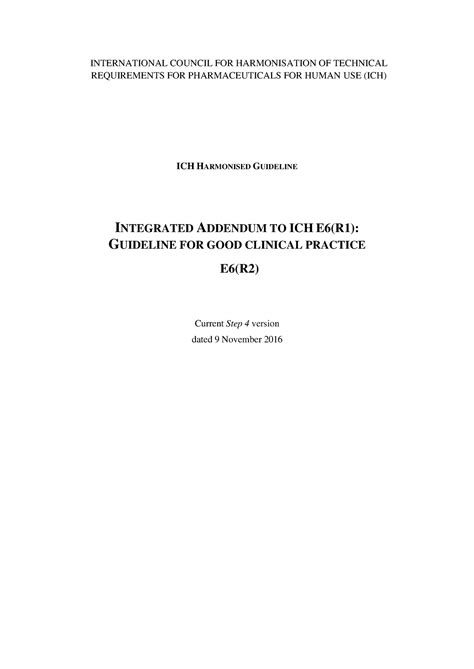 E6 R2 Addendum - INTERNATIONAL COUNCIL FOR HARMONISATION OF TECHNICAL ...