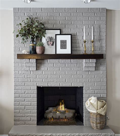 Painted Brick Fireplace