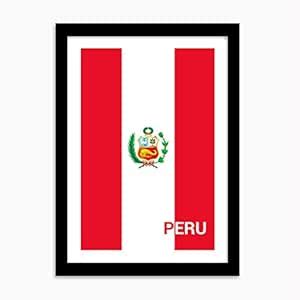 PosterGully - Peru Flag Football Team Flag Footballfan Laminated Frame ...