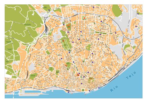 Detailed road map of Lisbon | Lisbon | Portugal | Europe | Mapsland ...
