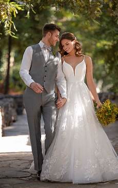 Gallery Floral Wedding Dresses by V Neck Ballgown Wedding Dress With Floral Tulle Skirt Gallery Floral Wedding Dresses