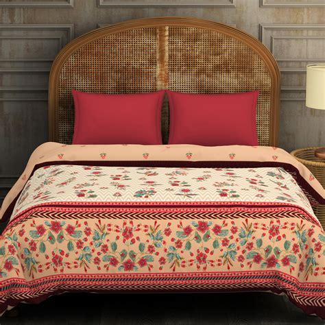 Buy SPACES Rk Home Floral Printed Cotton Double Blanket from Spaces at ...
