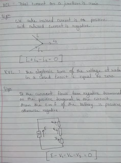 State KCL & KVL and explain its sign conventions by drawing circuit ...