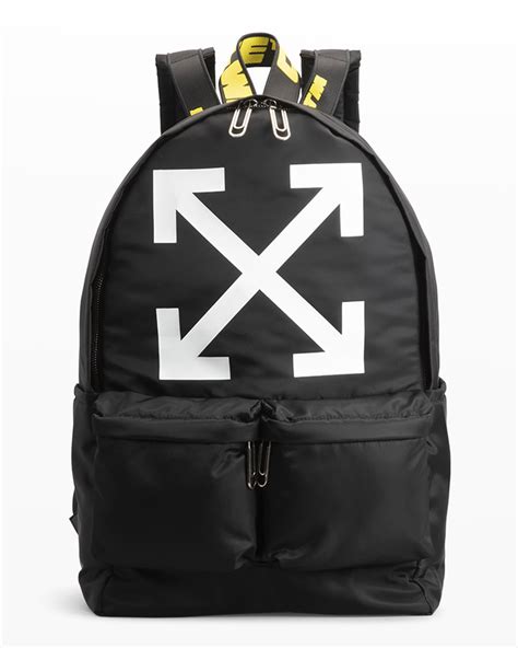 Off-White Men's Allover Arrow Logo Backpack | Neiman Marcus