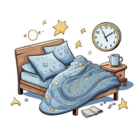 Sleeping Time Objects Clip Art Cartoon Bed, Sleep, Night, Objects PNG ...
