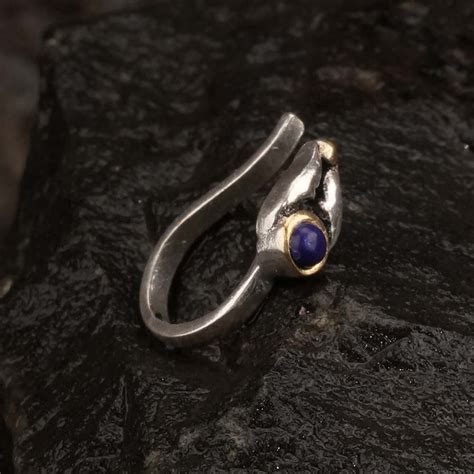 Stree Blue Bead Dual Tone Nose Pin – PALMONAS