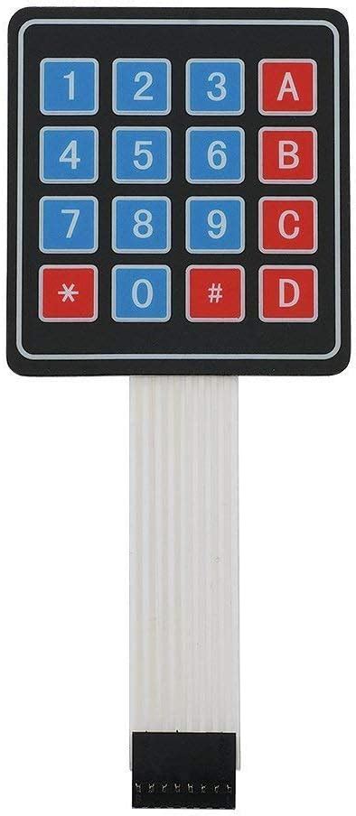 Electrobot 4X4 Universal 16 Key Matrix Membrane Keypad For Arduino ...
