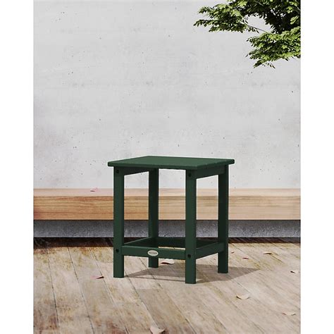 POLYWOOD Long Island Square Outdoor End Table 15-in W x 15-in L ECT18GR ...