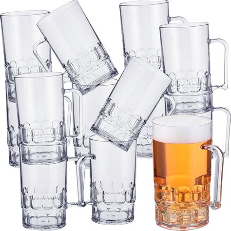 Amazon.com | Mifoci 12 Pcs 26 oz Plastic Beer Mugs with Handles Plastic ...
