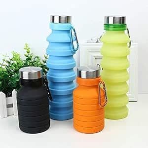 MG International Silicone Water Bottle, 550ml, Multicolour : Amazon.in ...
