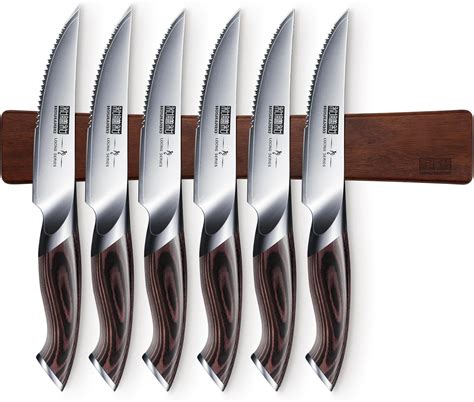 Amazon.com: HOSHANHO Steak Knives Set of 6, 4.5 Inch Ultra Sharp ...