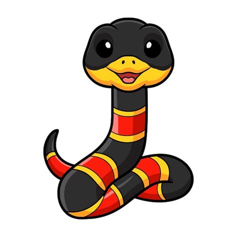 Cute happy coral snake cartoon | Premium Vector