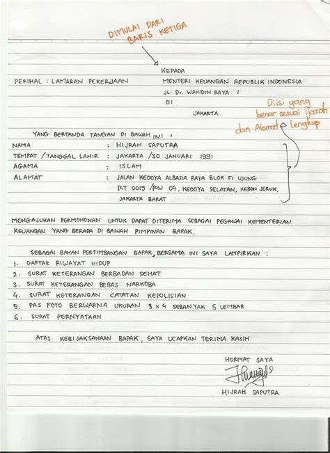 menulis alamat contoh amplop lamaran kerja tulis tangan