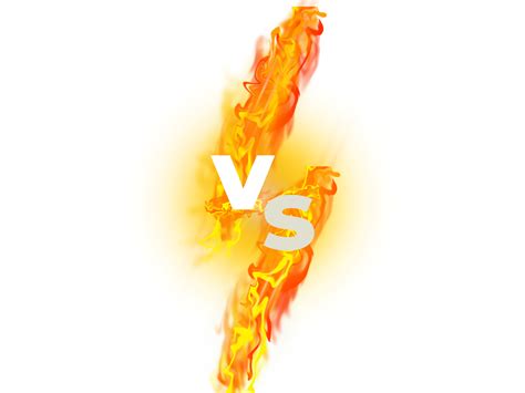 Versus illustration with fire sparks or smoke. Fire explosions and ...