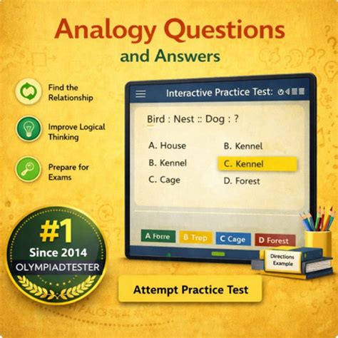 Analogy Questions and Answers | Free Online Tests | Olympiadtester ...