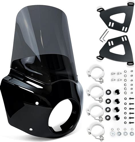 Krator Motorcycle Windshield & Fairing Complete Kit, Road Warrior Windshield, Compatible with ...