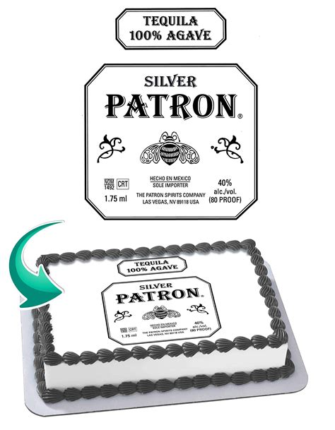 Buy CakeceryPatron Tequila Edible Cake Image Topper Personalized ...
