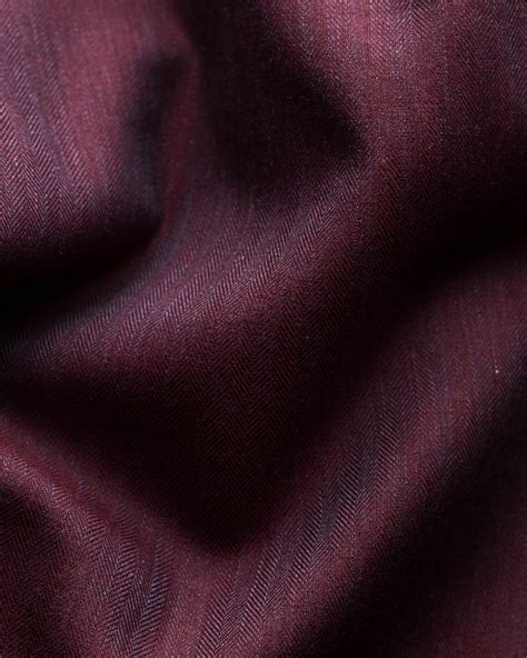 Burgundy Herringbone Wrinkle Free Flannel Shirt - Eton