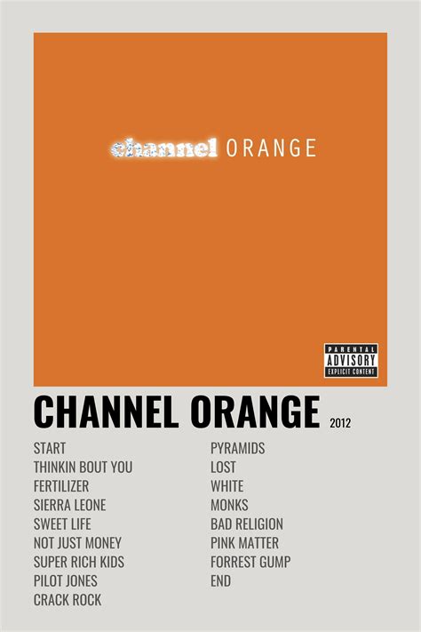 Frank Ocean - channel ORANGE | Cool album covers, Music poster ideas ...