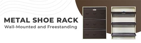 StayHappy Nakshatra 3 Door Wall Mounted Metal Shoe Rack with Dual Lock ...