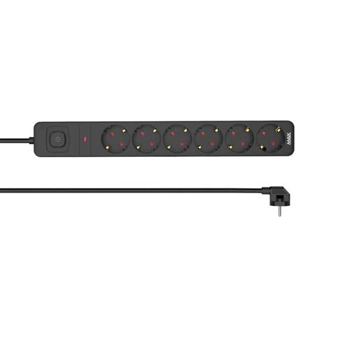 Produzni kabl sa prenaponskom zastitom/prekidac/indikator 6 uticnice 3m ...