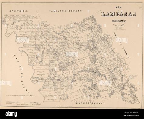 Map of Lampasas County Stock Photo - Alamy