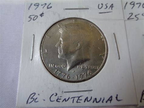 3 US COINS 1976 50 CENT, 25 CENT, 1 CENT - Big Valley Auction